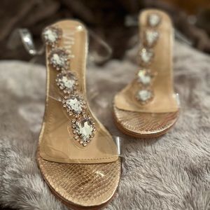 Jeweled strappy shoes